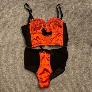 Bettie Page Lingerie Red and Black Set